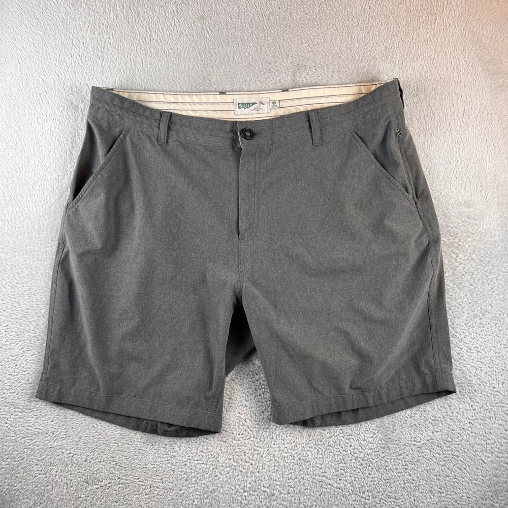 Wellen Mens Hybrid Performance Shorts Charcoal Grey Size 38 Quick Dry Casual